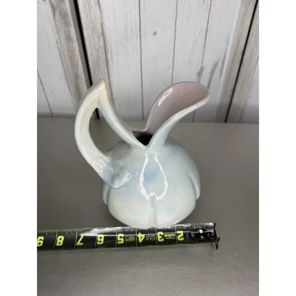 Vintage Conder Water Pitcher Vase Figurine Decor Light Blue Pink